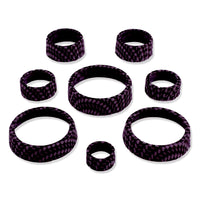 C7 Carbon Fiber Pattern Interior Knob Cover Kit - Black Rose