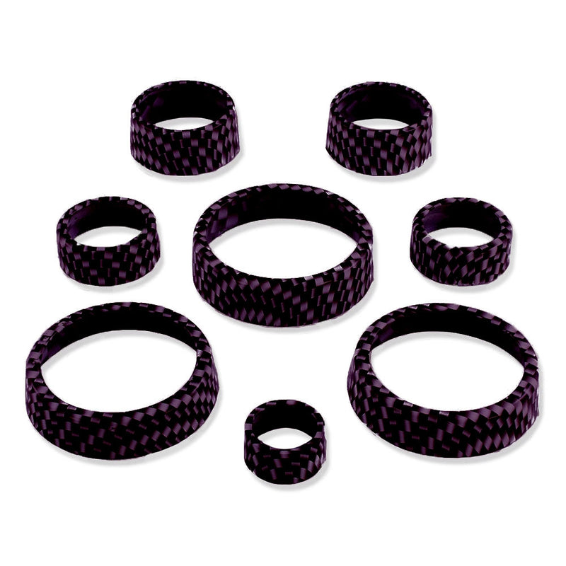 C7 Carbon Fiber Pattern Interior Knob Cover Kit - Black Rose