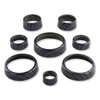 C7 Carbon Fiber Pattern Interior Knob Cover Kit - Blue Ray Metallic