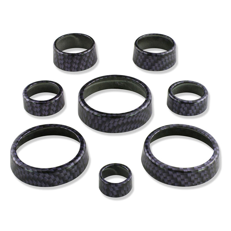 C7 Carbon Fiber Pattern Interior Knob Cover Kit - Blue Ray Metallic