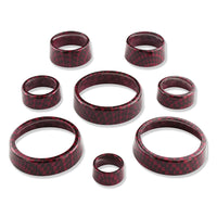 C7 Carbon Fiber Pattern Interior Knob Cover Kit - Crystal Red