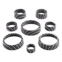 C7 Carbon Fiber Pattern Interior Knob Cover Kit - Shadow Gray Metallic