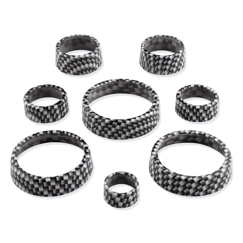 C7 Carbon Fiber Pattern Interior Knob Cover Kit - Shadow Gray Metallic