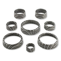 C7 Carbon Fiber Pattern Interior Knob Cover Kit - Silver Ice Metallic