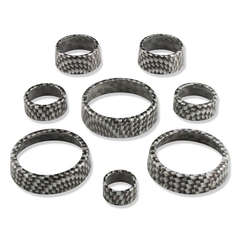 C7 Carbon Fiber Pattern Interior Knob Cover Kit - Silver Ice Metallic