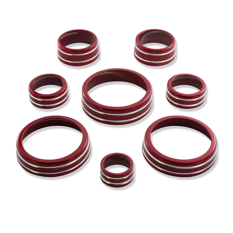 C7 Color-Matched Interior Knob Cover Kit - Crystal Red