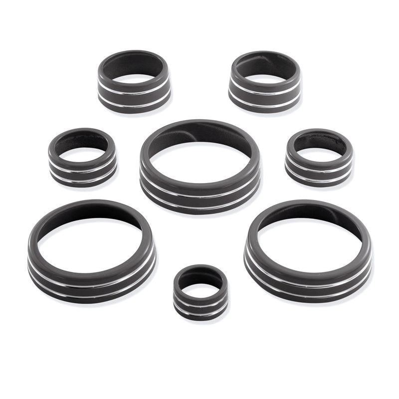 C7 Color-Matched Interior Knob Cover Kit - Shadow Gray Metallic