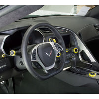 C7 Color-Matched Interior Knob Cover Kit - Interior View - Velocity Yellow